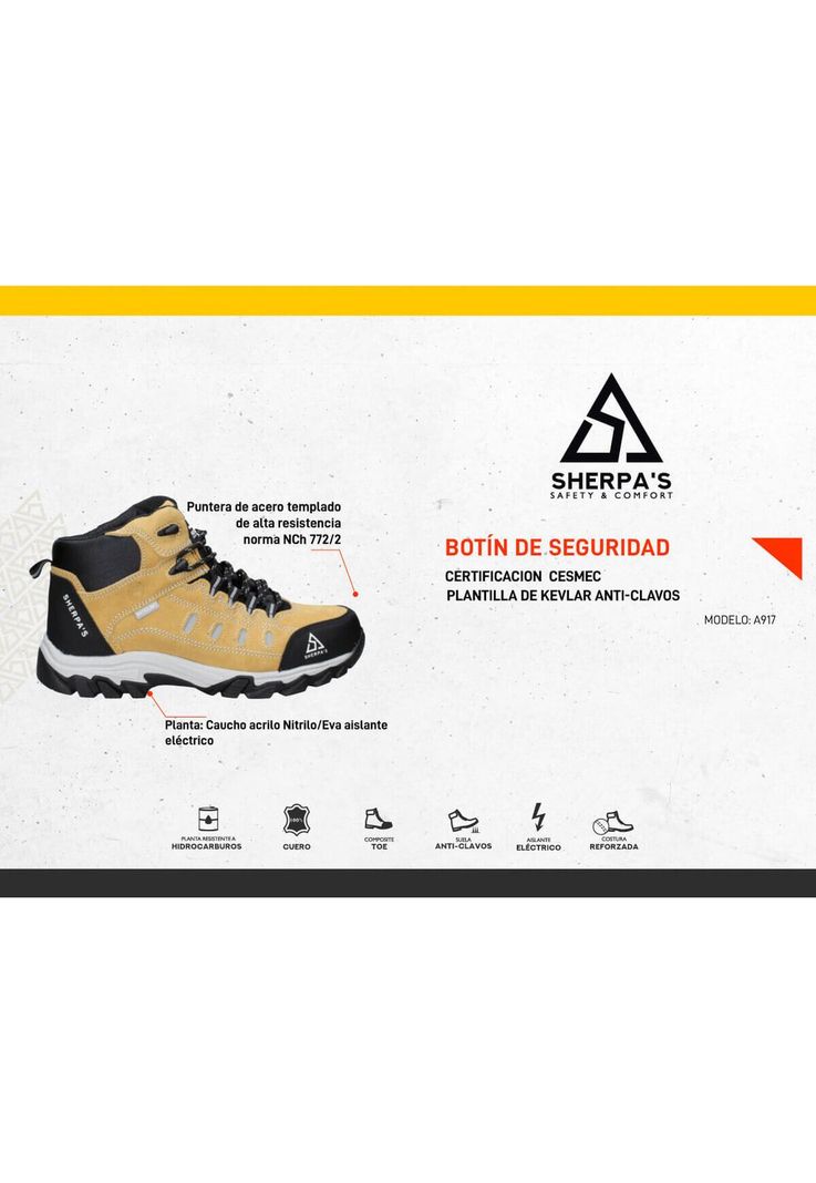 Zapato de Seguridad Hombre Sherpa's - A917-3