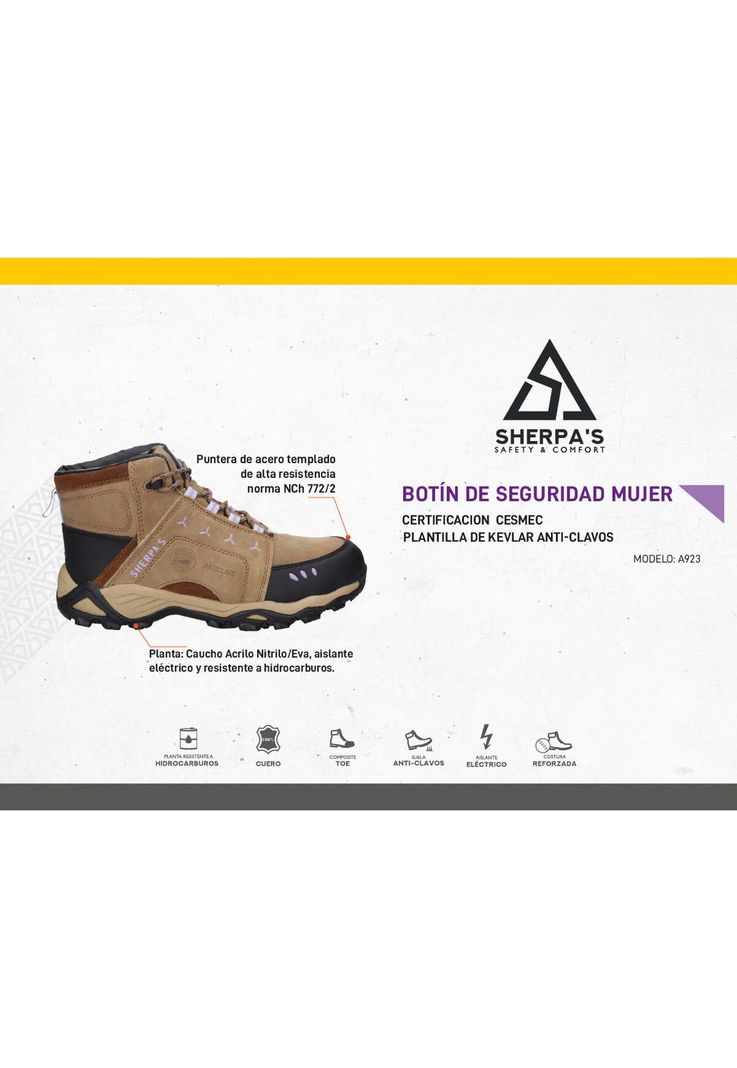 Zapato De Seguridad Mujer Sherpa's - A923-1