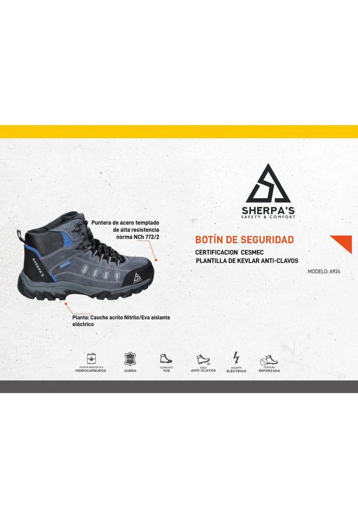 Zapato de Seguridad Hombre Sherpa's - A924-3