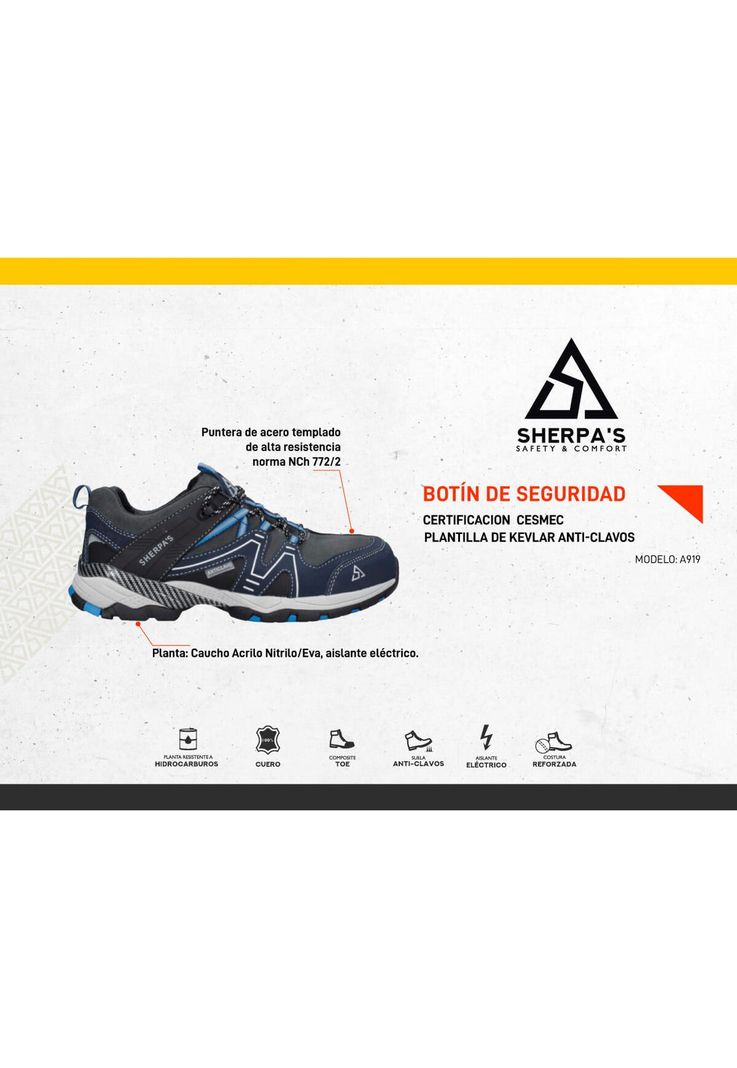 Zapato de Seguridad Hombre Sherpa's - A919-3