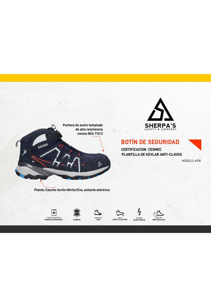 Zapato de Seguridad Hombre Sherpa's - A918-3