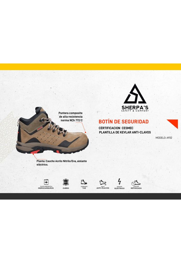 Zapato de Seguridad Hombre Panama Jack - A932-3