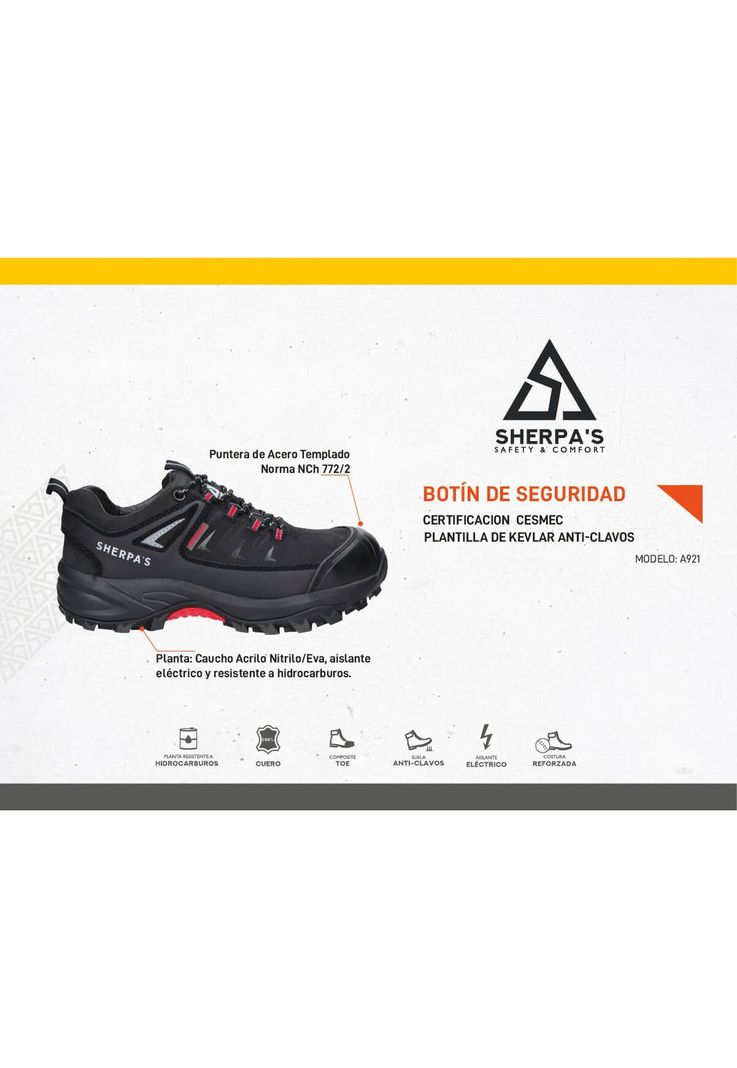 Zapato De Seguridad Hombre Sherpa's - A921-3