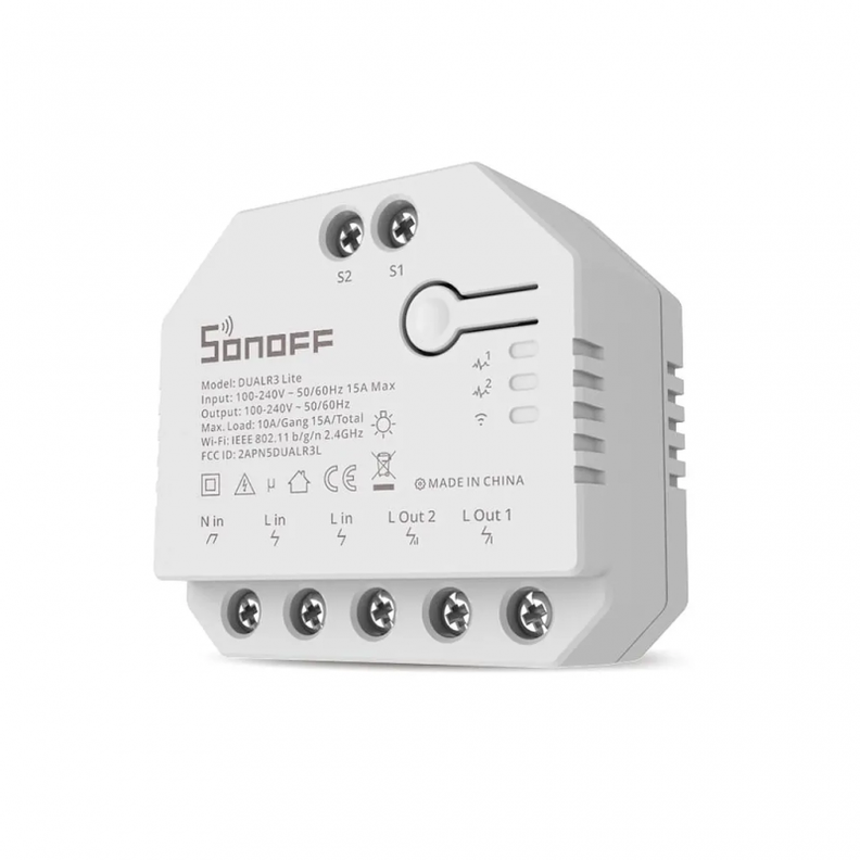 Interruptor DIY Sonoff DUALR3 Lite 2CH -2