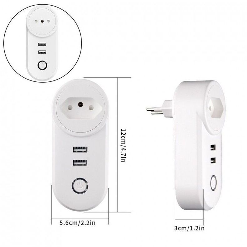 Enchufe Wifi Inteligente 10A con USB-4