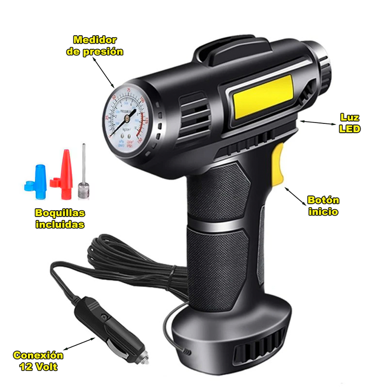 Compresor Inflador De Neumaticos Digital Para Autos-2