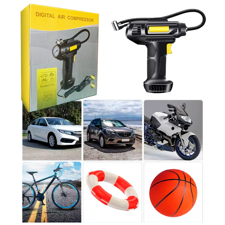 Compresor Inflador De Neumaticos Digital Para Autos-3
