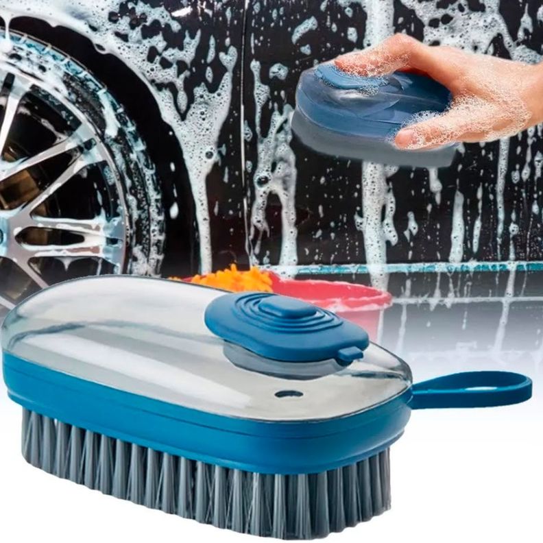 Cepillo Dispensador Jabon 3 En 1 Para Limpieza Cocina Baño-3