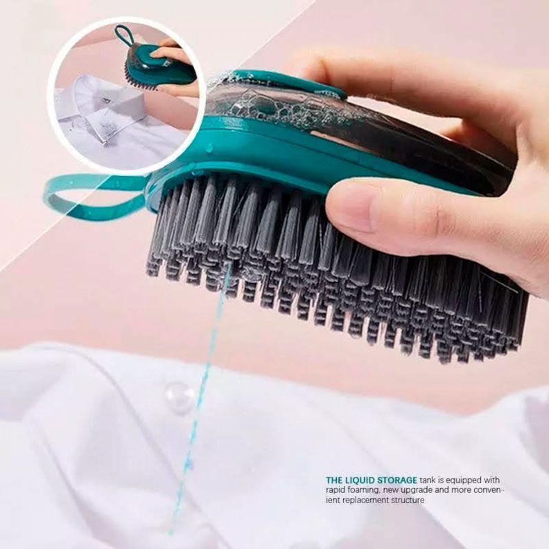 Cepillo Dispensador Jabon 3 En 1 Para Limpieza Cocina Baño-1
