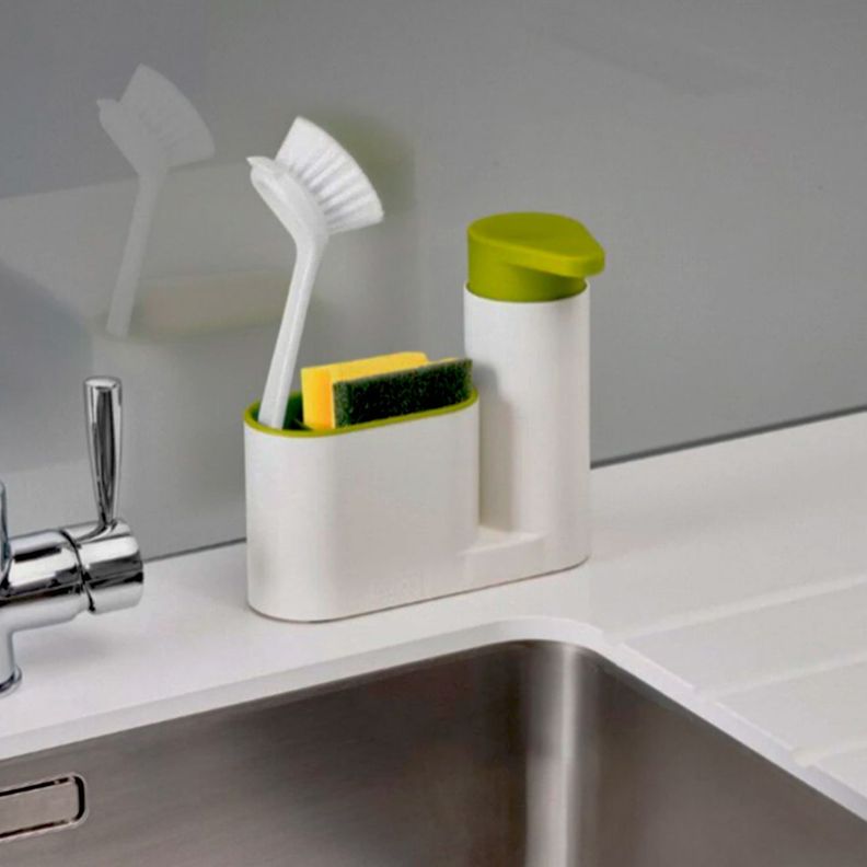 Dispensador Jabon Liquido Lavaplatos Lavalozas Porta Esponja-4