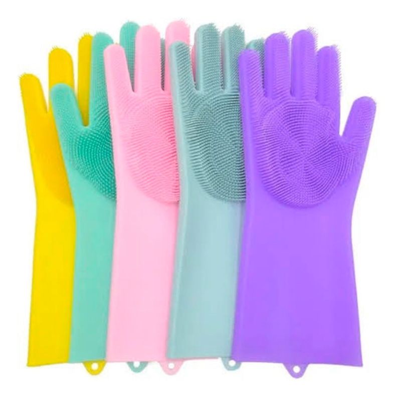 2 Guantes Magico De Silicona Lavaloza Multiuso Lim-1