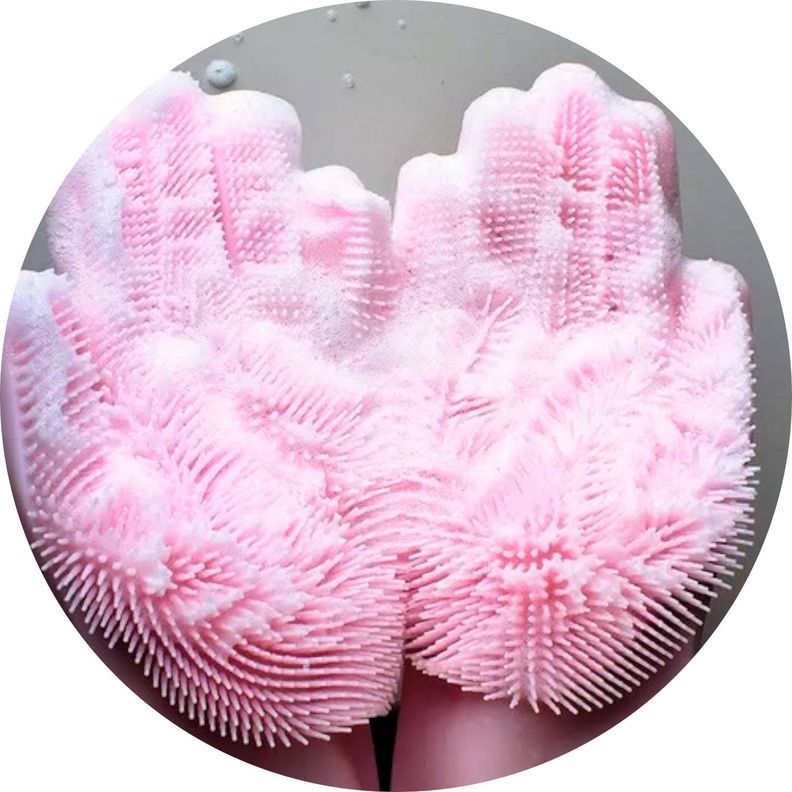 2 Guantes Magico De Silicona Lavaloza Multiuso Lim-4