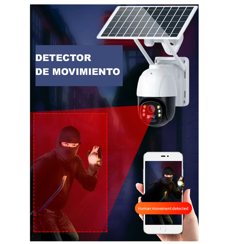 Camara Seguridad Panel Solar Exterior Interior Wifi Hd-4