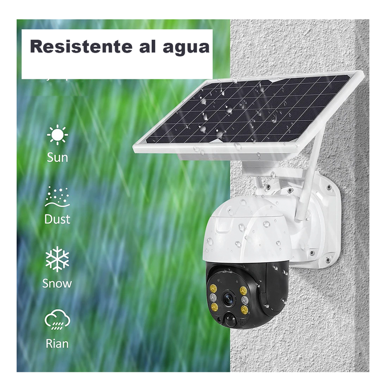 Camara Seguridad Panel Solar Exterior Interior Wifi Hd-7