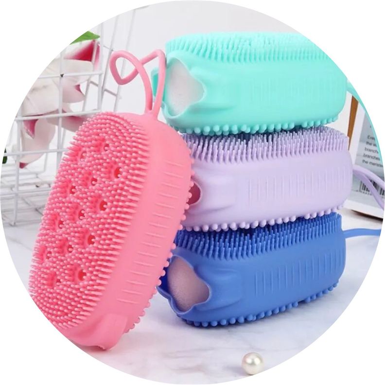 Esponja Exfoliante De Silicona Baño Ducha Burbujas-5