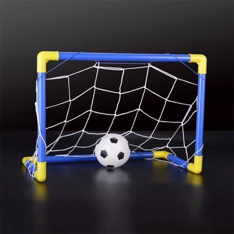 Set Arco Futbol Armable + Pelota + Bombin Para Niñ-5
