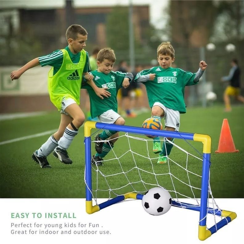 Set Arco Futbol Armable + Pelota + Bombin Para Niñ-3