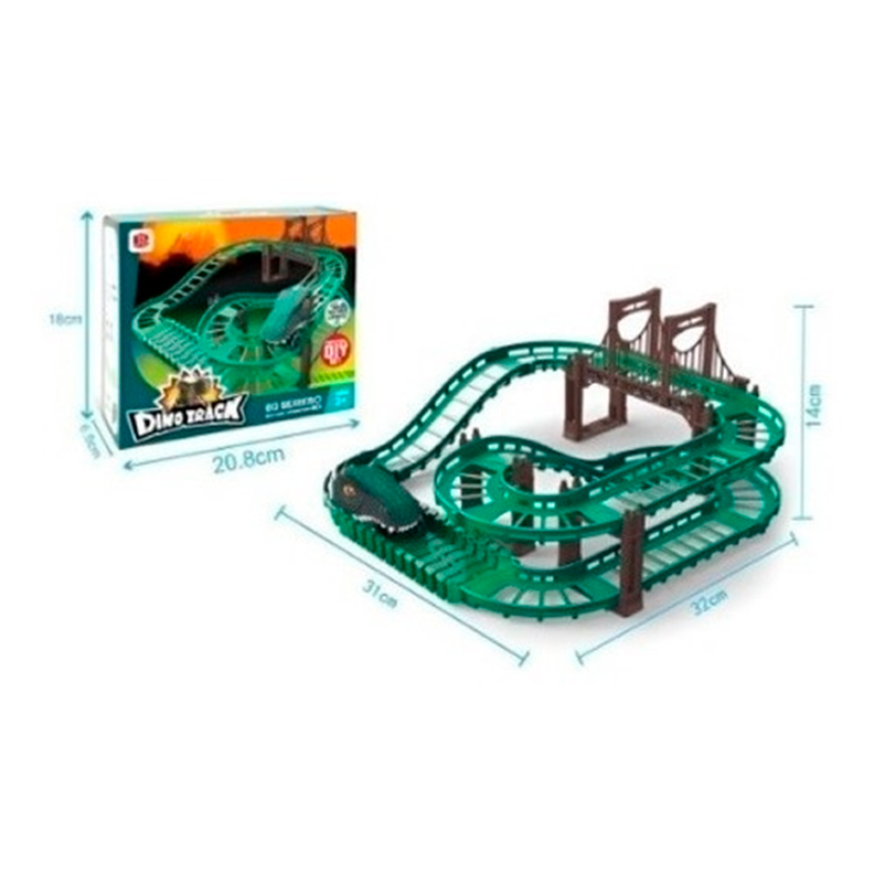  Pista Dino Track Juego Armable Niños + Auto Dinos-1