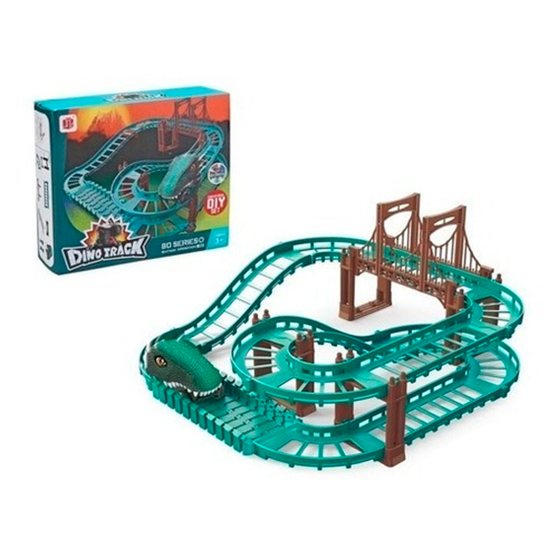  Pista Dino Track Juego Armable Niños + Auto Dinos-2