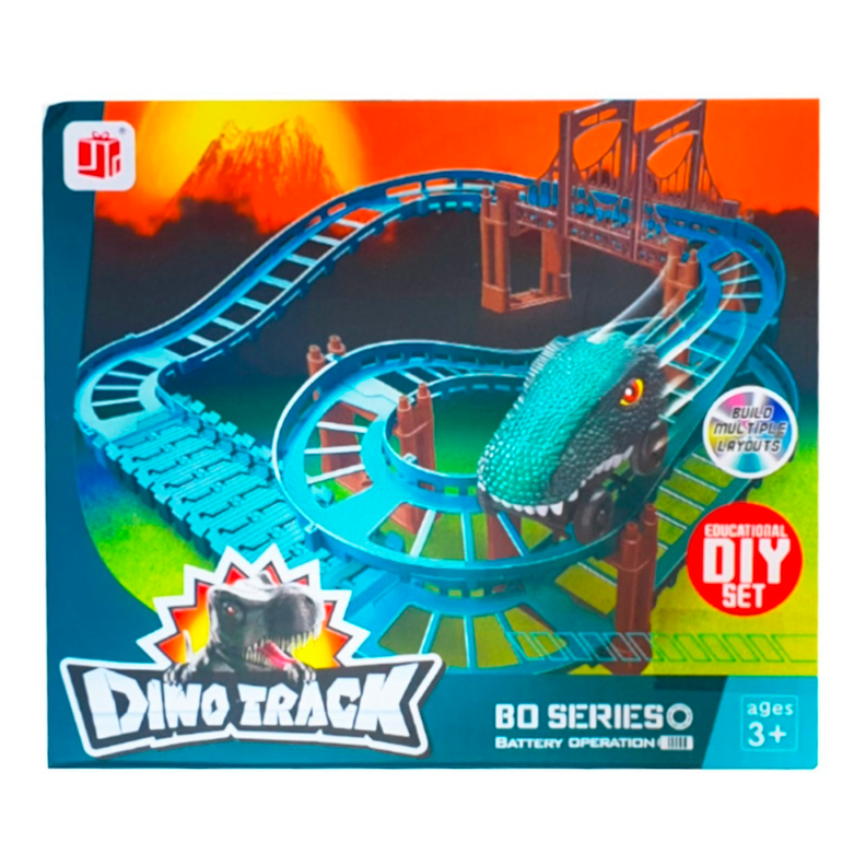  Pista Dino Track Juego Armable Niños + Auto Dinos-5