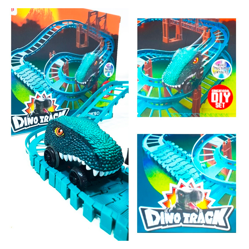  Pista Dino Track Juego Armable Niños + Auto Dinos-6