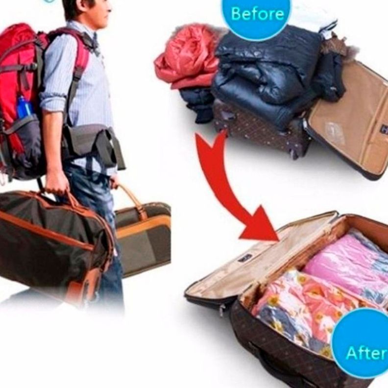 Bolsas Al Vacio Comprimir Ropa Ahorra Espacio-4