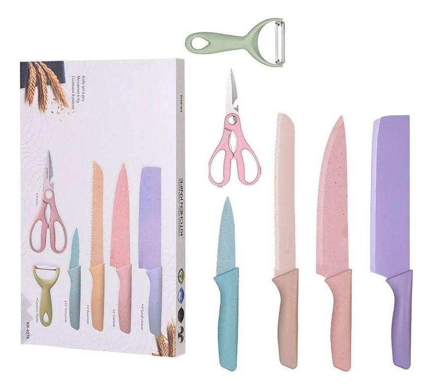 Set De Cuchillos Ceramica Cocina 6 Piezas Utensili-4