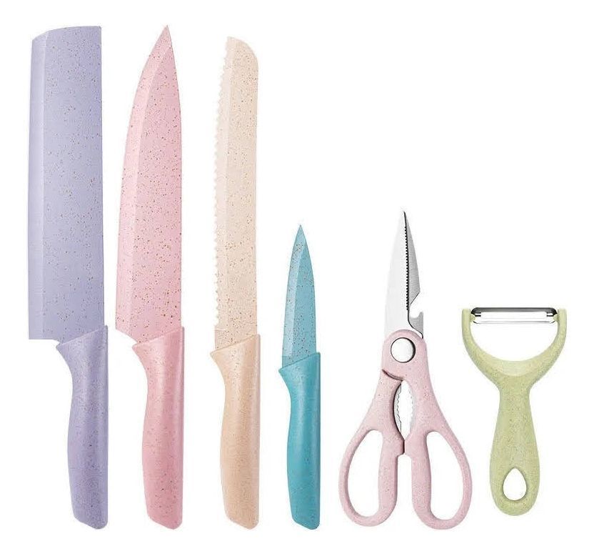 Set De Cuchillos Ceramica Cocina 6 Piezas Utensili-0