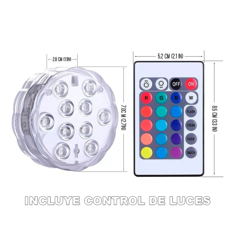 Luz Led Rgb Sumergible Para Piscina Con Control La-1