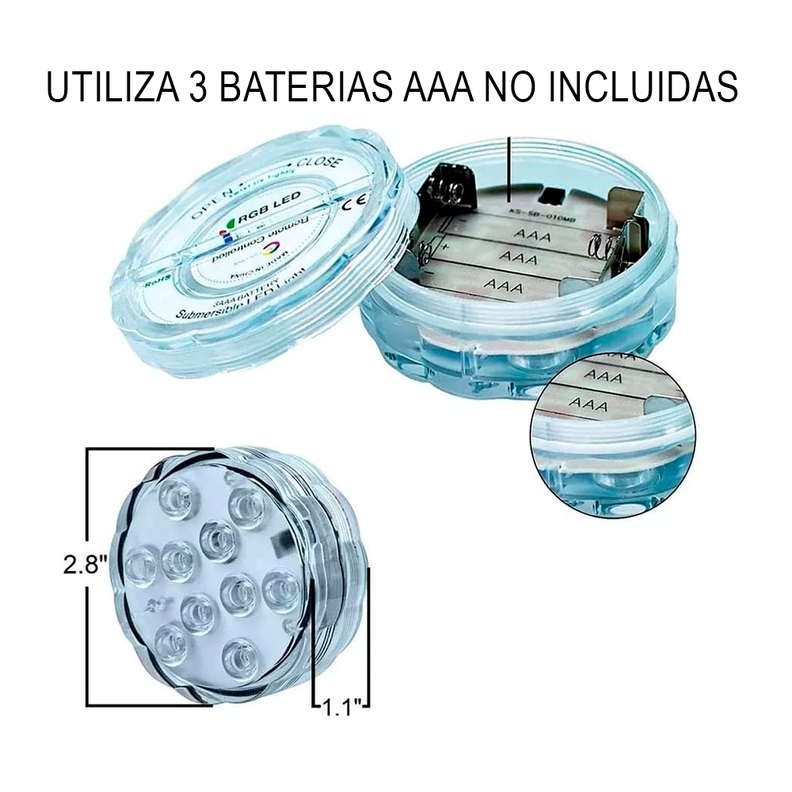 Luz Led Rgb Sumergible Para Piscina Con Control La-2