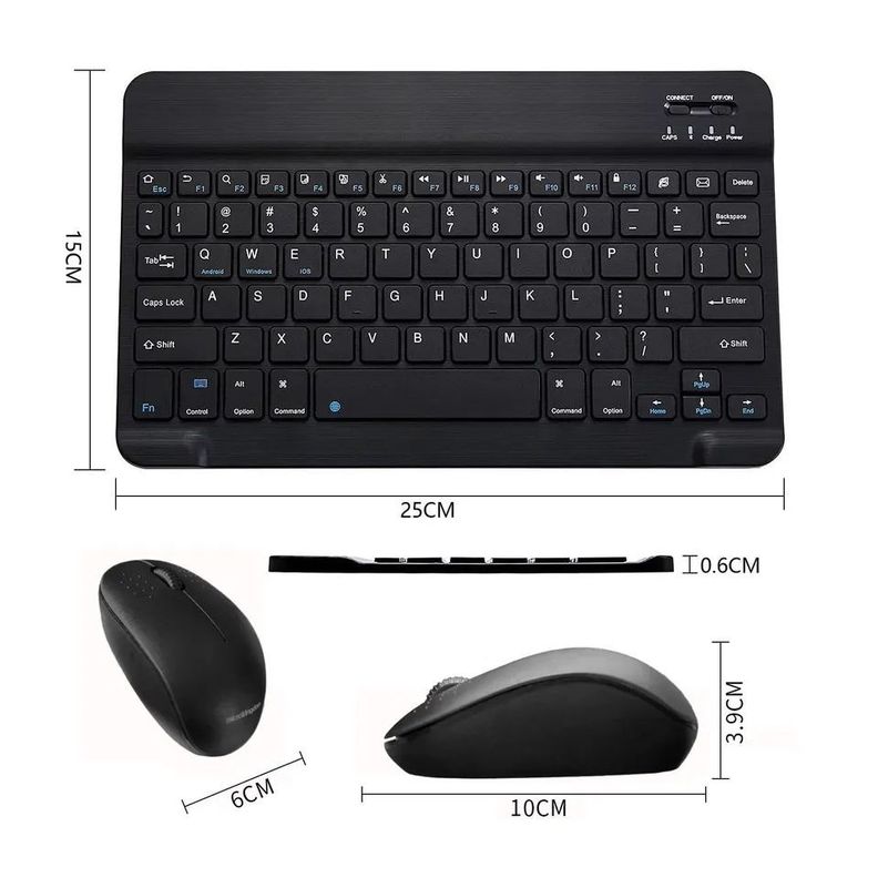Teclado Bluetooth Recargable Usb Con Mouse-1
