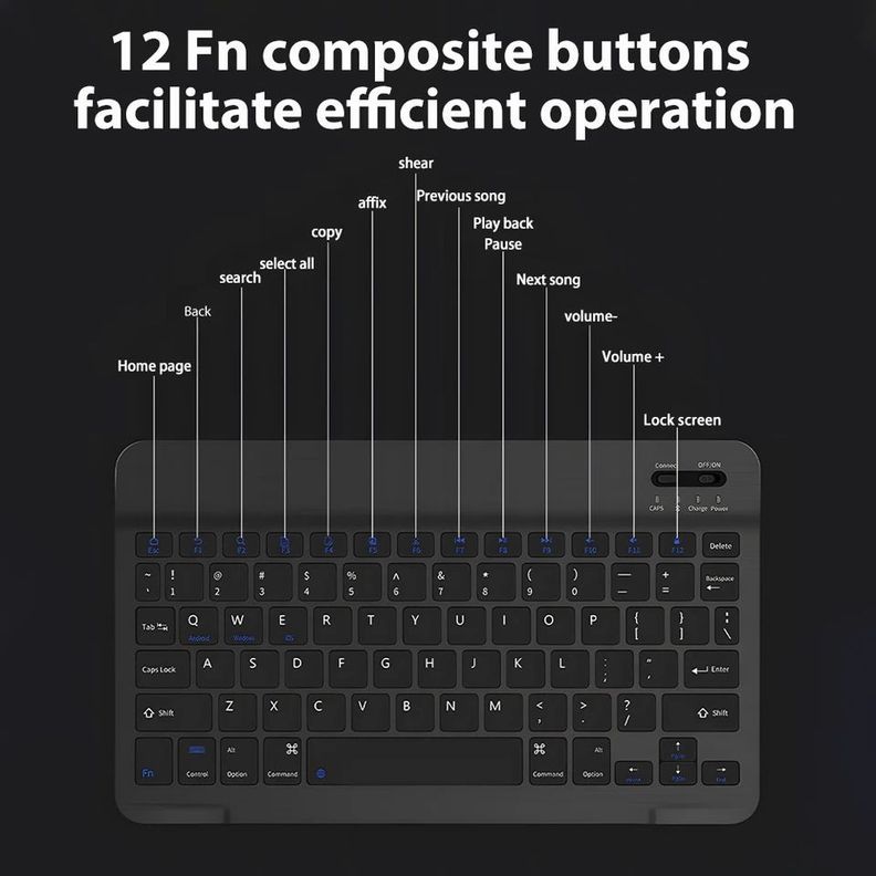 Teclado Bluetooth Recargable Usb Con Mouse-2