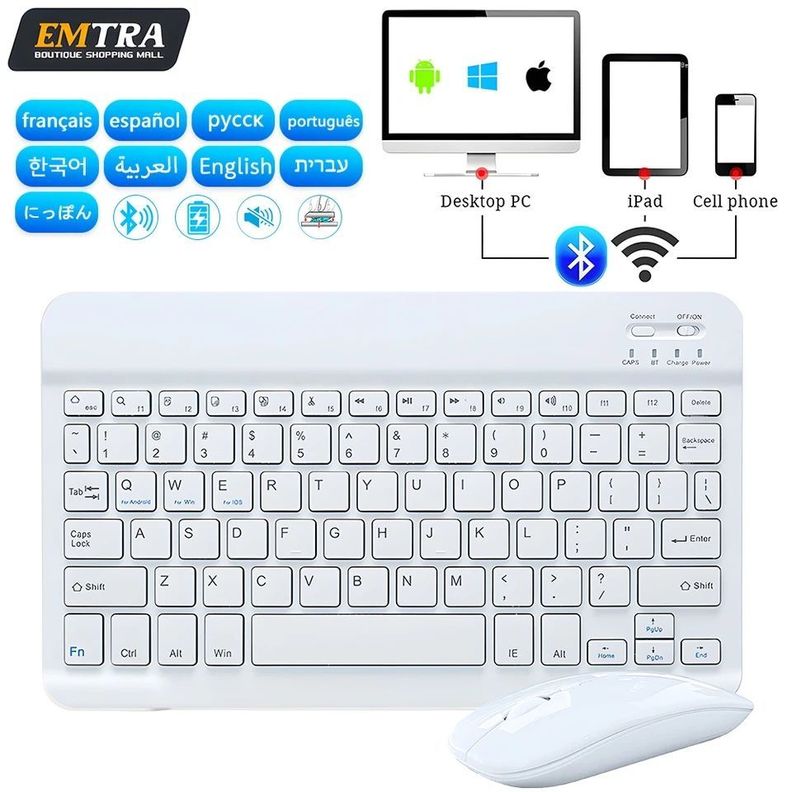 Teclado Bluetooth Recargable Usb Con Mouse-6