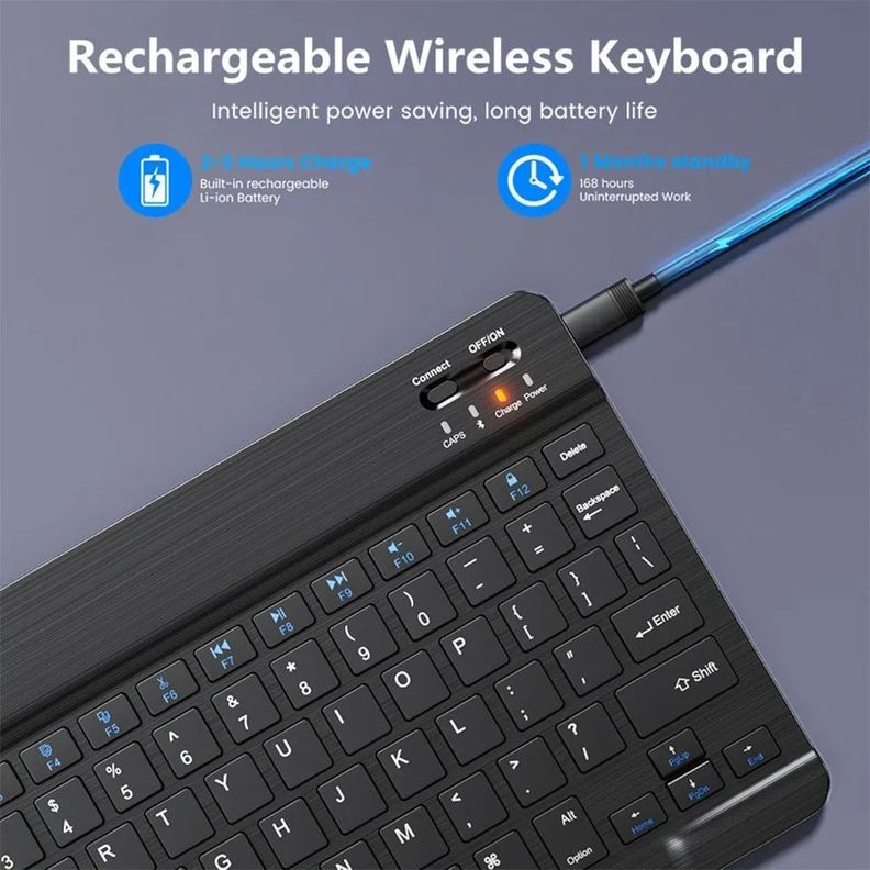 Teclado Bluetooth Recargable Usb Con Mouse-7