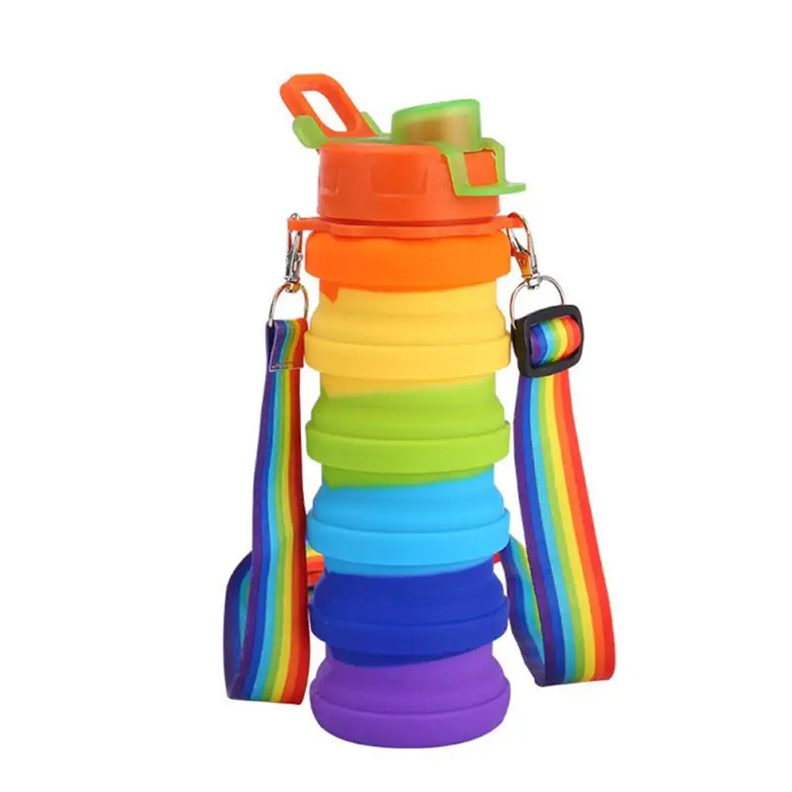 Botella De Agua Plegable Escolar Deportiva Para Niños Kawai-0