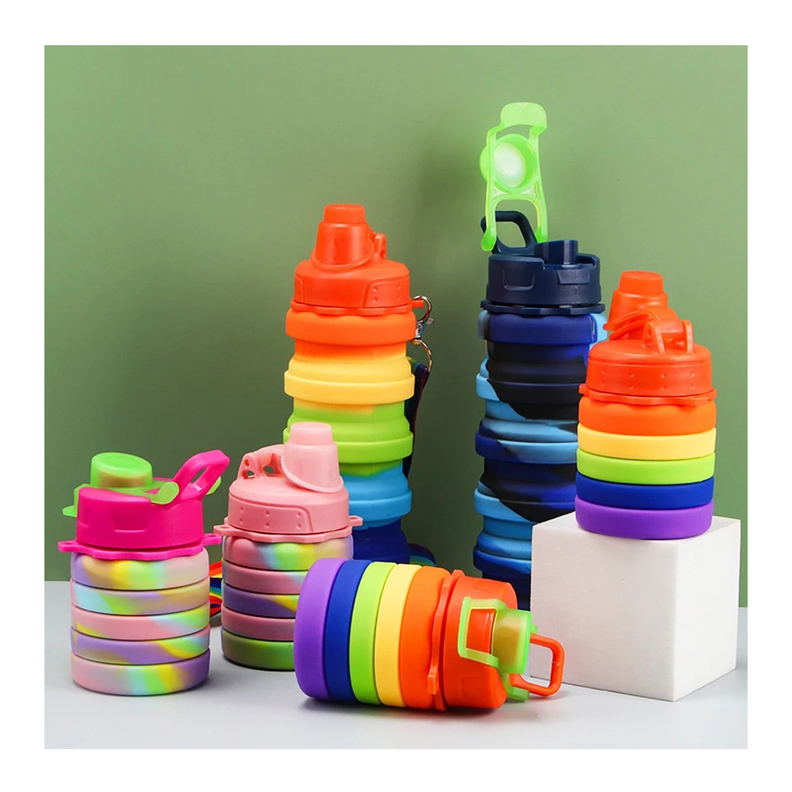 Botella De Agua Plegable Escolar Deportiva Para Niños Kawai-6