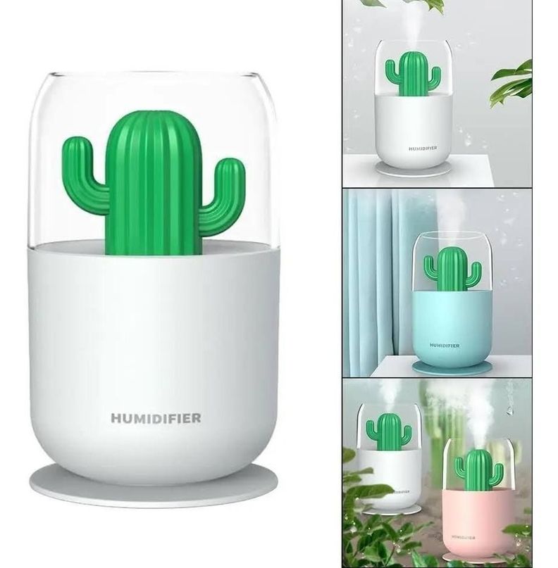 Humidificador Aromatizador Cactus Usb Difusor Luz -3