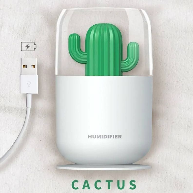 Humidificador Aromatizador Cactus Usb Difusor Luz -4