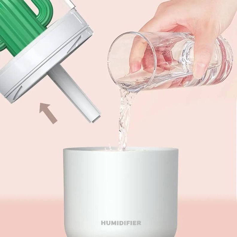 Humidificador Aromatizador Cactus Usb Difusor Luz -6