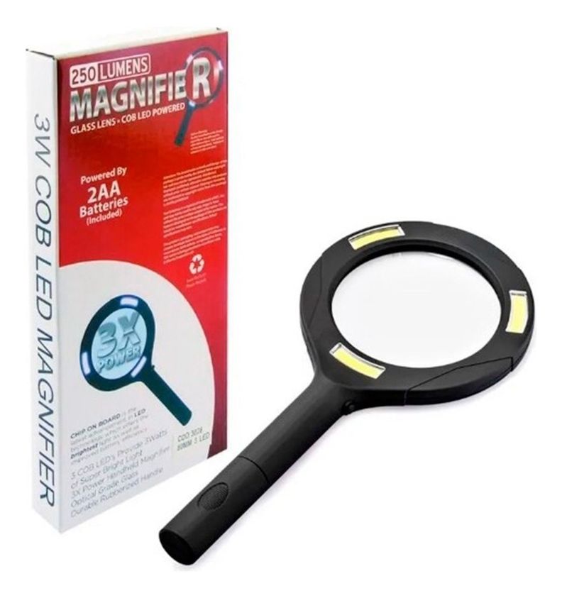 Lupa Con Luz Led Lampara Lectura Portatil-6