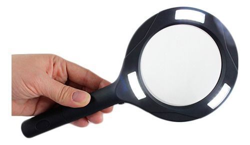 Lupa Con Luz Led Lampara Lectura Portatil-0