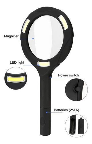 Lupa Con Luz Led Lampara Lectura Portatil-3