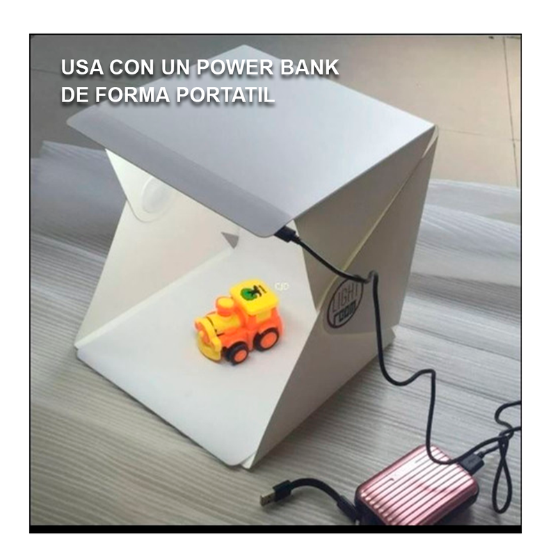 Set De Fotos Portátil Caja De Fotografia Luz Led Fondos-6