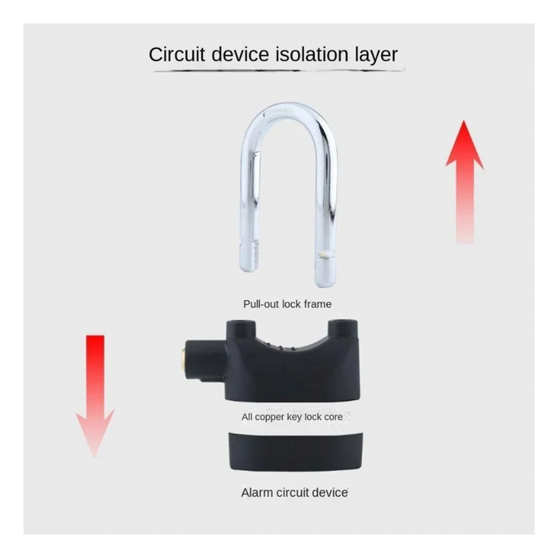 Candado Alarma Para Moto Bicicletas Casa Comercial 110 Db-4