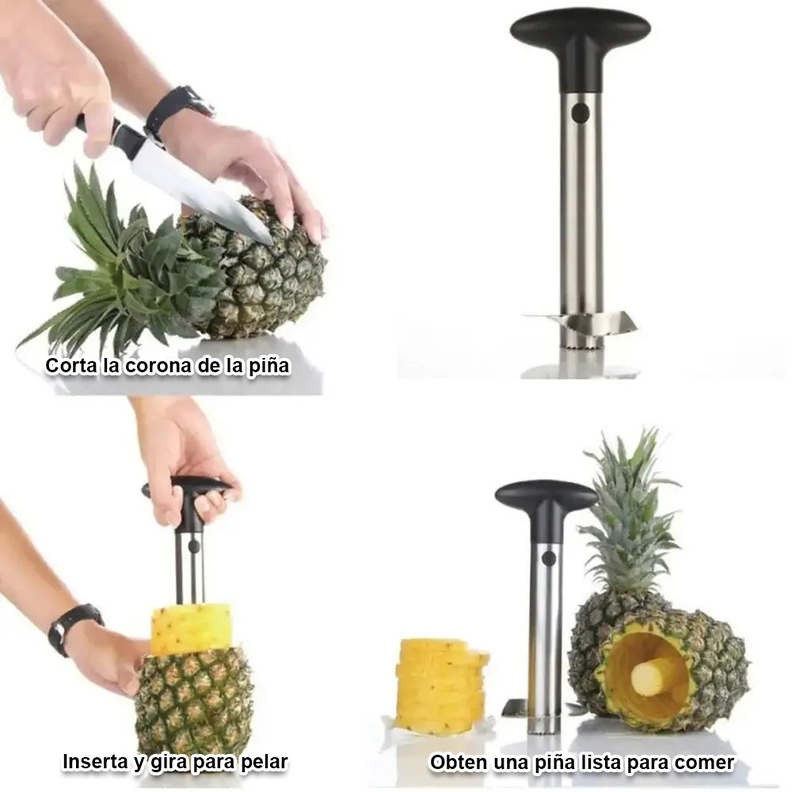 Pelador Rebanador Extractor Piña Acero Inoxidable-3