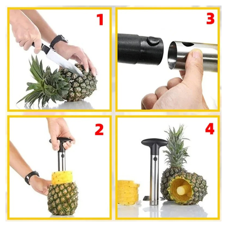 Pelador Rebanador Extractor Piña Acero Inoxidable-5