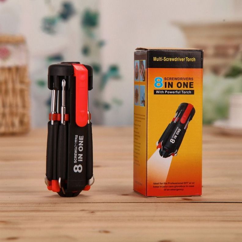 Destornillador 8 En 1 Con Linterna Led Herramienta-7