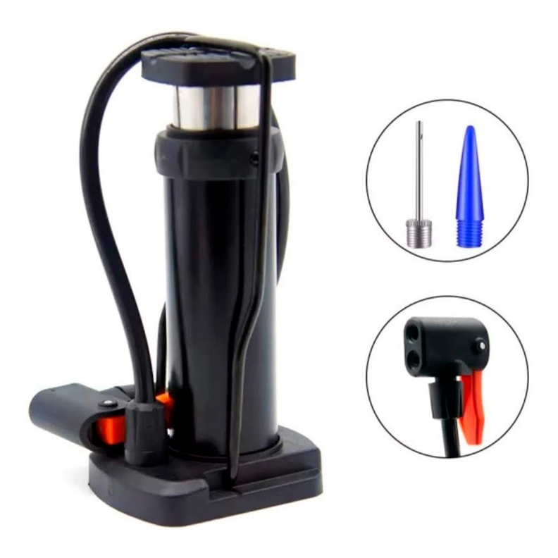 Bombin Inflador Con El Pie Para Bici Moto Pelotas-5