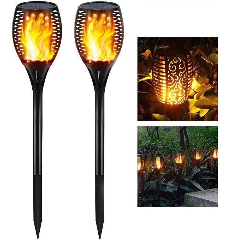 Lampara Solar Exterior Antorcha Para Jardin Solar-0