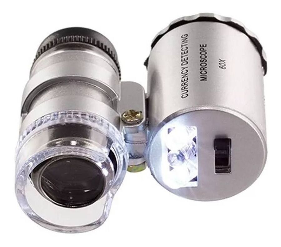 Microscopio Lupa De Bolsillo Luz Led Uv 60x Especi-1